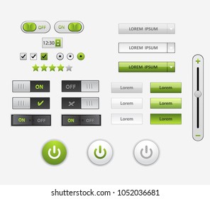 Set of flat design UI and UX elements for website and mobile app design