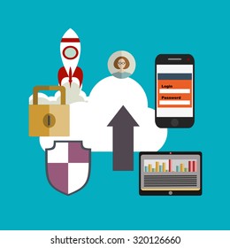 Set of flat design vector illustration concepts for data protection,and internet security. Concepts for web banners and printed materials.
