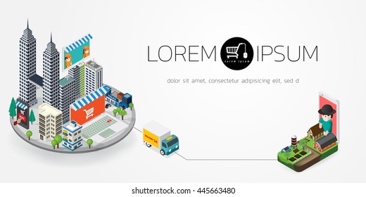 Set of flat design vector illustration concepts for online shopping, Concepts for web banners and printed materials.