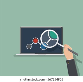 Set of flat design vector illustration concepts for search engine optimization and web analytics elements.
