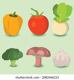conjunto de ilustración de vegetales de diseño plano