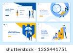 Set of flat design web page templates of family savings, budget planning, life insurance, time management. Modern vector illustration concepts for website and mobile website development. 