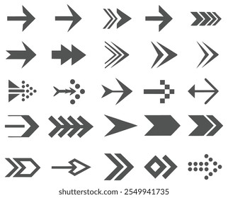 set of flat direction arrows pack of Arrows set icons arrow symbols and arrow sign vector collection arrow cursor modern simple arrows play button.