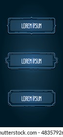 Set of flat doodle line art frames