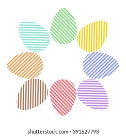 Set of flat Easter eggs 