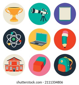 Set Of Flat Education Icons