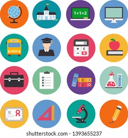 Set of flat education and school icons