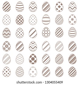 Set flat egg simple icons. Vector eps 10