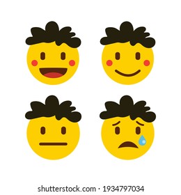 Set of flat emoticons icon for social media or apps.