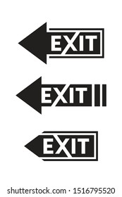 Set flat exit vector with isolated on white background. Collections for interface and more.