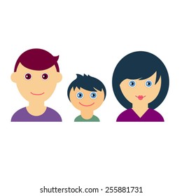 set of  flat family vector icons 