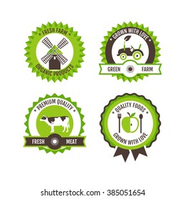 Set of flat farm logo labels and designs