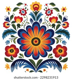 Set of flat floral stickers isolated on white background. Vector illustration for print	
