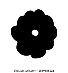 Satz flacher Blumensymbole in Silhouette einzeln auf Weiß. Einfache Retro-Designs in Schwarz-Weiß.