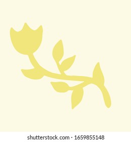 Set of flat flower icons in silhouette isolated on white. Simple retro designs in black and white.
