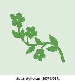 Satz flacher Blumensymbole in Silhouette einzeln auf Weiß. Einfache Retro-Designs in Schwarz-Weiß.