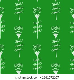Conjunto de iconos de flores planas en silueta aislada en blanco. Sencillos diseños retro en blanco y negro.