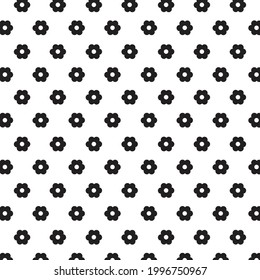 Set of flat flower icons in silhouette isolated on white. flower print vector black and white. Seamless background pattern for gift wrapping paper, textiles, wallpaper.