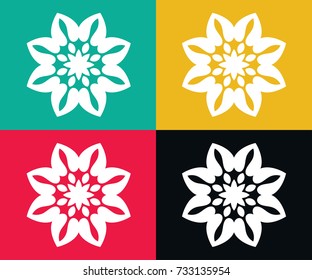 Set Flat Flower Icons vector