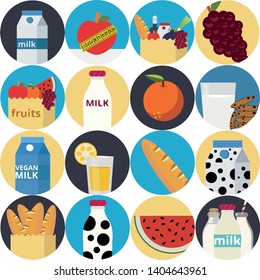 Set of Flat Food Icons