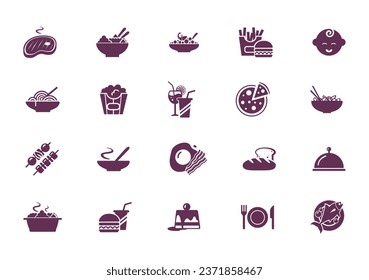 Set of flat food icons
