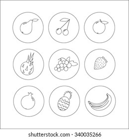 Set of flat fruits icons for your design