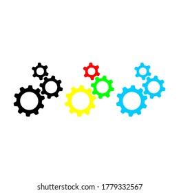 Set the flat gear icon settings for the application and website