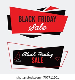 Set of flat geometric vector banners in retro poster design style. Vintage shapes. Red and black  colors. Perfect for promo or sale posters, flyers other print products, cards, web site, store