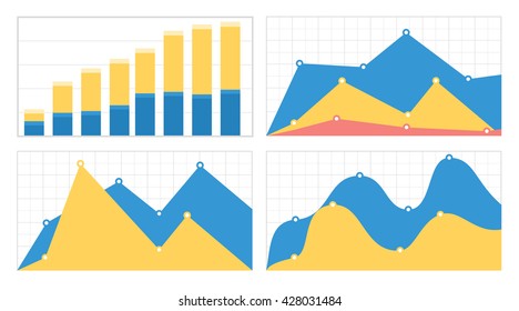 Set of flat graphs and charts with a grid