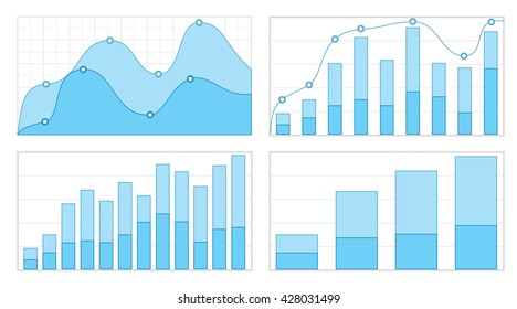 Set of flat graphs and charts with a grid