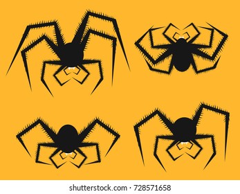 Set Flat Halloween spider vector
