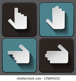 Set flat hand icons. Abstract design logo. Logotype art - vector