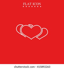 Set of flat hearts illustration.