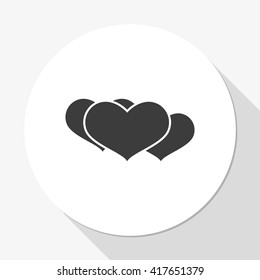 Set of flat hearts illustration.