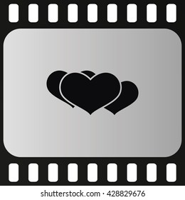 Set of flat hearts illustration.