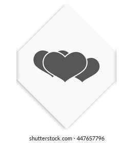 Set of flat hearts illustration.