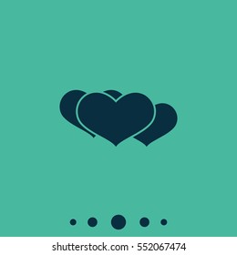 Set of flat hearts illustration.