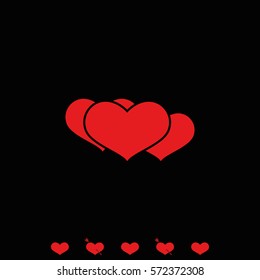 Set of flat hearts illustration.