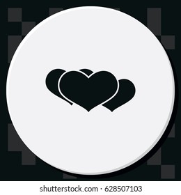 Set of flat hearts illustration.