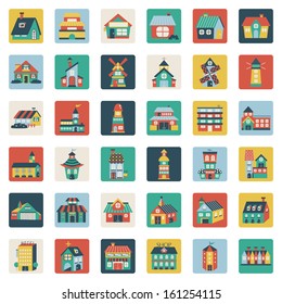 Set of flat house icons