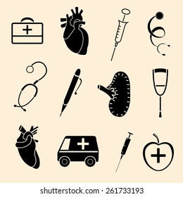 set flat human organs icons illustration concept. Vector background design