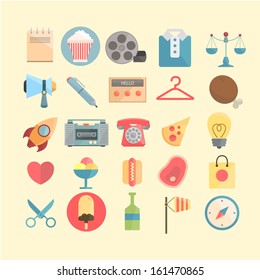 set flat icon