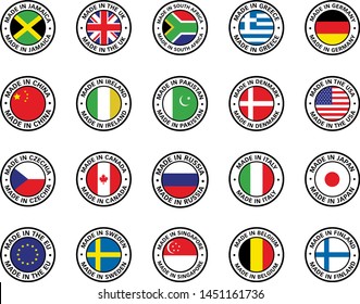Set of flat icon flags