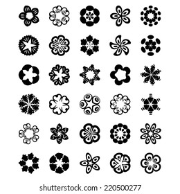 Set of flat icon flower.Vector