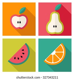 set of flat icon, fruit