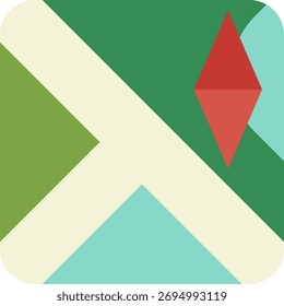 set of flat icon map design