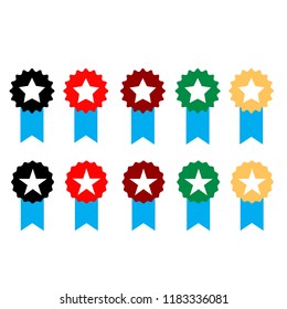 set flat icon medal isolated