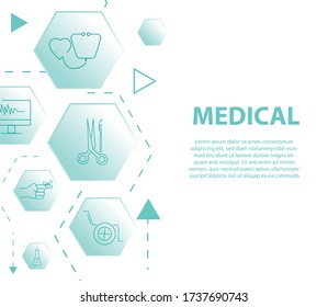 establecer un icono plano médico. ilustración vectorial. diseño de medicina y cuidado de la salud con elementos para diseño de sitios web, aplicación móvil, logotipo.