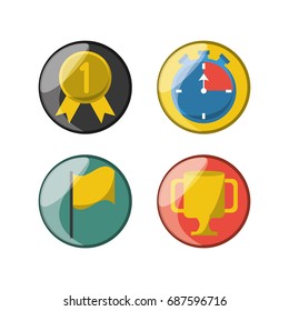 set flat icon tools sport