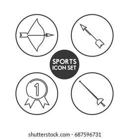 set flat icon tools sport
